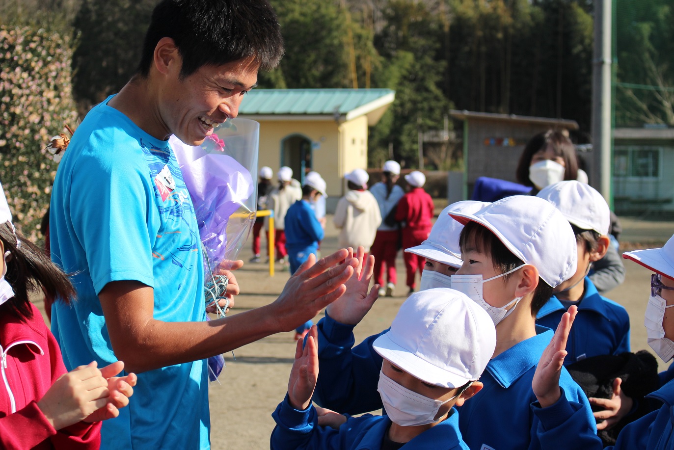 「令和5年度 栃木県トップアスリート派遣事業」
益子町立七井小学校にて講演・ランニング交流会